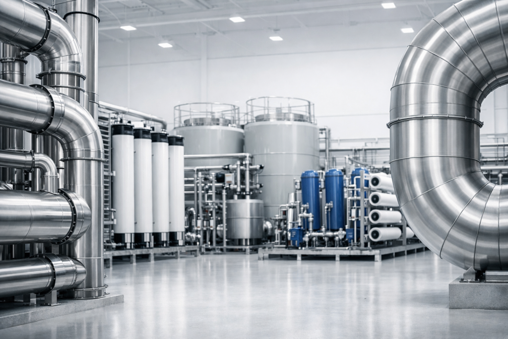 악취 저감과 수처리 설비가 함께 보이는 환경 솔루션 개요 이미지