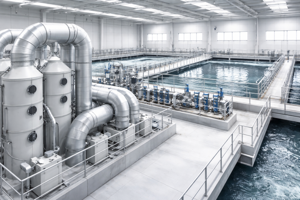 수질처리시설과 냄새처리시스템 이미지