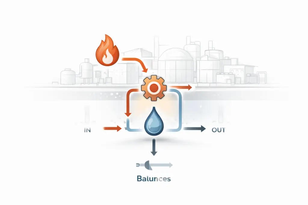 열 및 물질 균형설계 다이어그램
